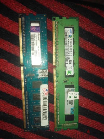 ddr3 رامتين 4 جيجا كل واحدة 2 جيجا