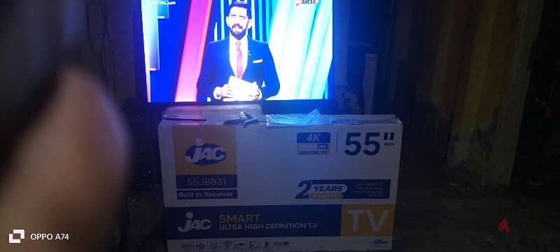 جاك 55 بوصه 4k كسر زيرو بالضمان والكتلوج والارجل والريموت الاصلي 5