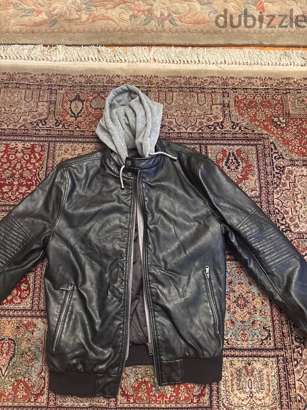 Leather Jacket 100% original جكت جلد طبيعي ١٠٠٪؜ من اتاليا 0