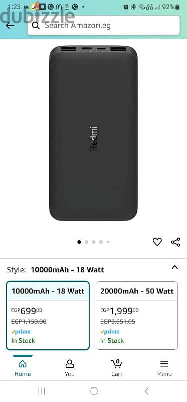 power bank  redmi 10000mAh جديد لم يستخدم