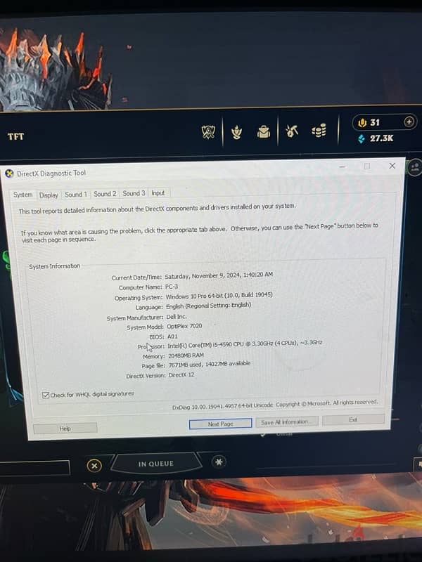 Dell opti7020 Nvidia 1050Ti 4gb 1