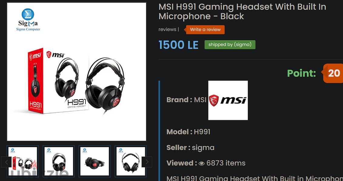 Original Msi PC/Laptop gaming Headset/Headphone H991 7