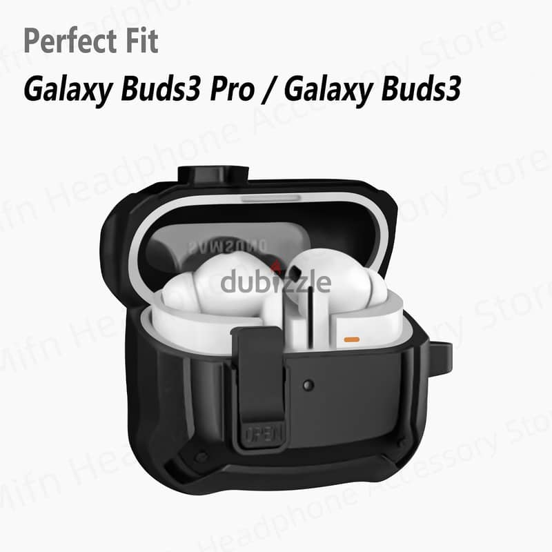 جراب بقفل امن مضاد للصدمات لسماعات الأذن  Samsung Galax buds 3 & 3 pro 6