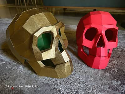 2 Skull Polygonal Head Paper Mask