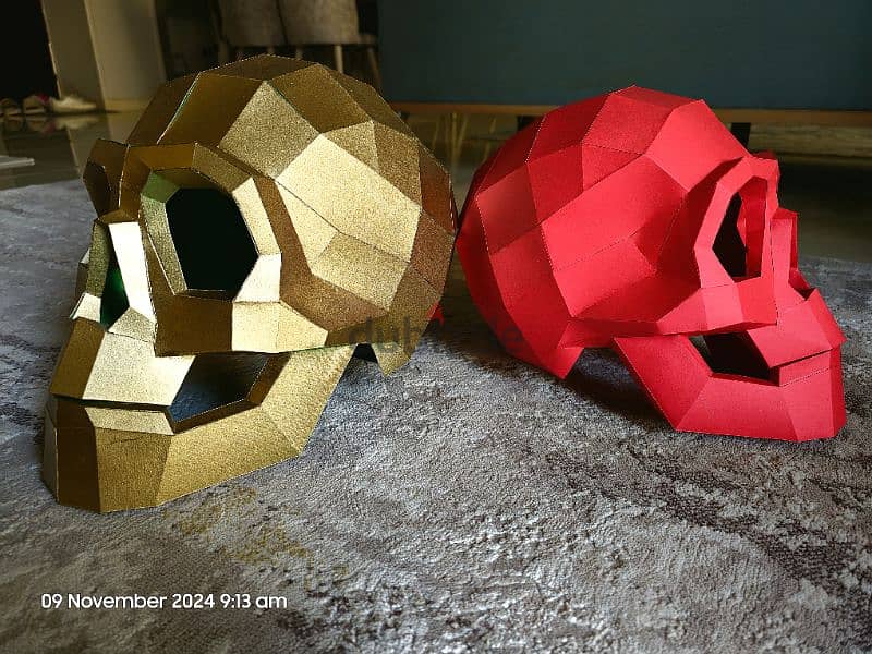 2 Skull Polygonal Head Paper Mask 1