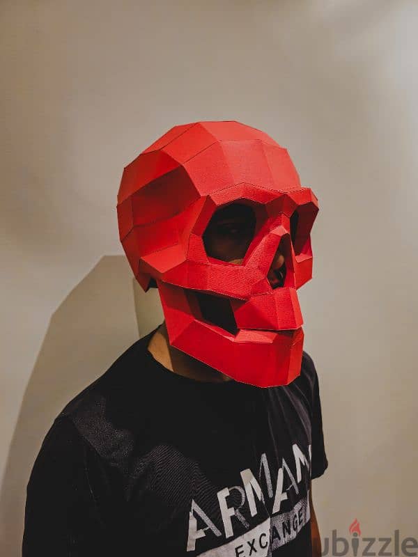 2 Skull Polygonal Head Paper Mask 4