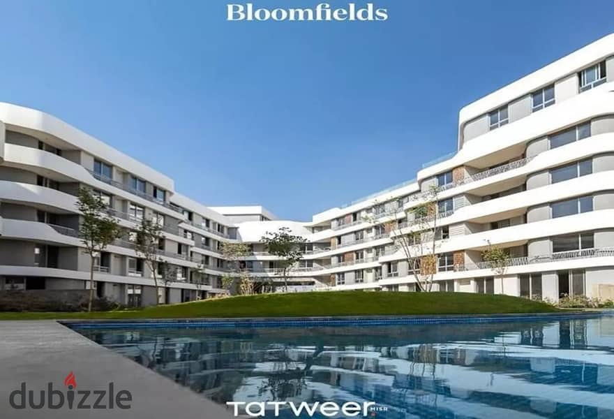 For sale, an apartment of 120 meters in Bloomfields, overlooking the lake directly, with installments to be completed 0