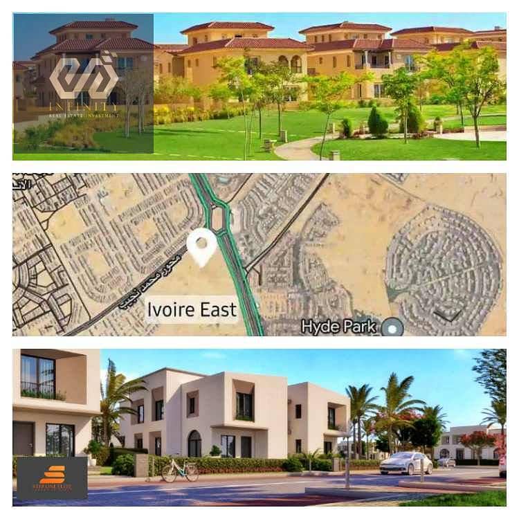 شقة للبيع 132 متر بجاردن 55 متر في كمبوند IVOIR EAST امام هايد بارك مباشرة Hyde Park New Cairo 4