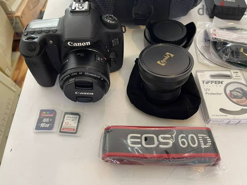 Canon 60D Camera كاميرا كانون و طقم 55-18, 250-55, 50  وارد الخارج 5