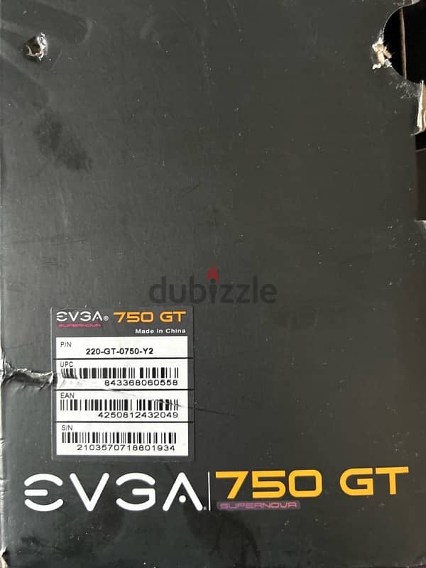 EVGA 750 GT supernova Gold 80 plus Fully modular 1