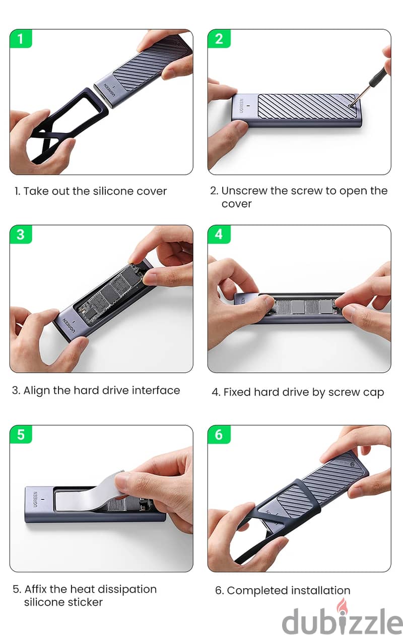 UGREEN M2 SSD Case M. 2 NVMe SATA SSD Enclosure Adapter 10Gbps USB 3.2 4
