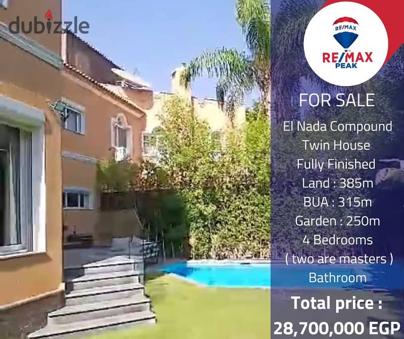 El Nada Compound Twin House For Sale  315m 0