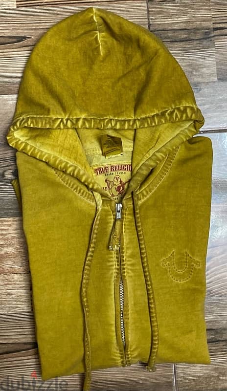 true religion original hoodie full zip - size large 0