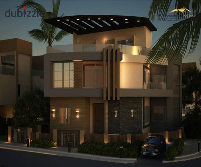 Own a villa with a private swimming pool in installments, Prime Location, Sheikh Zayed, in MONTANIA EVEREST 3