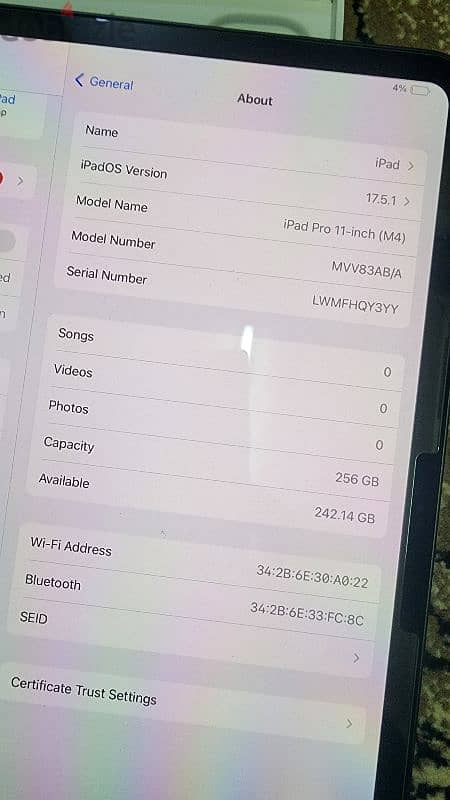 ipad pro m4 11 space black 256 مشحون مرتين 4