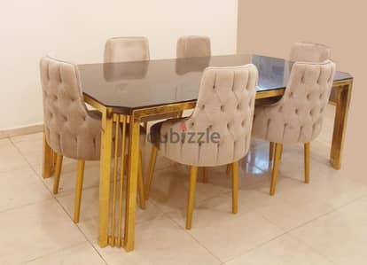 سفرة مع دليسوار مع ٦ كراسي برواز Dining Table