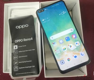 هاتف OPPO رينو 4 معه العلبه فقط 128 جيجا رام 8 مغير شاشه