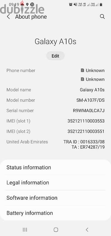 Samsung galaxy A10 S 1