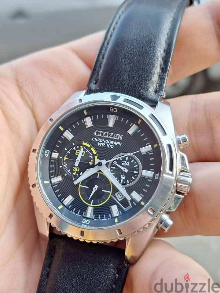 Citizen Chronograph AN801-01E leather wristband 1