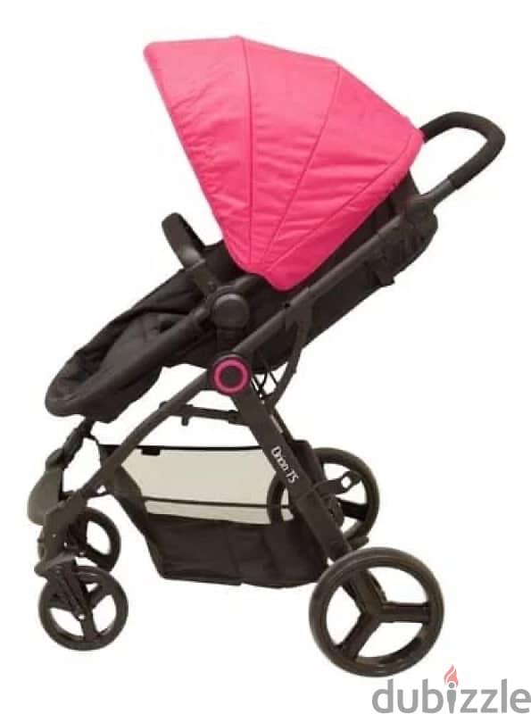 pink stroller + car seat+carry cot & recliner seat with a canopy 2