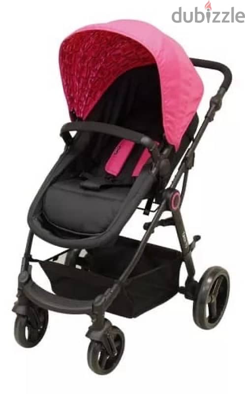 pink stroller + car seat+carry cot & recliner seat with a canopy 3