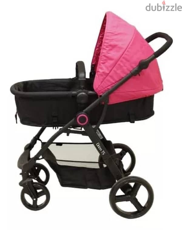 pink stroller + car seat+carry cot & recliner seat with a canopy 4