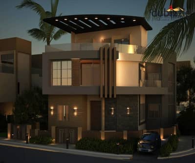 I live in Fort Villa, 3 floors with a private swimming pool, in installments, in Sheikh Zayed, in MONTANIA EVEREST