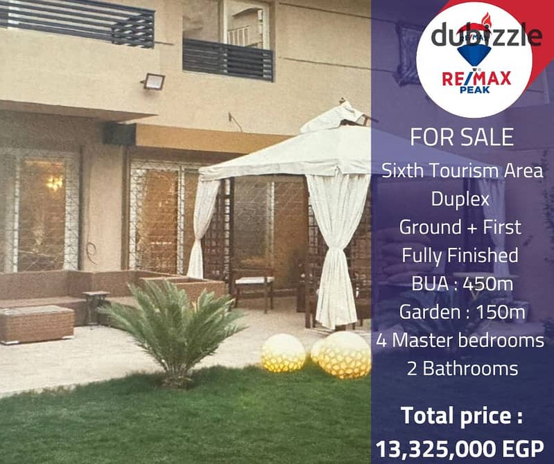 Sixth Tourism Area Duplex   For Sale  450m 0