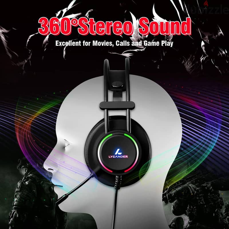 سماعة  Lycander ‎LGH569 RGB Gaming Headset 1