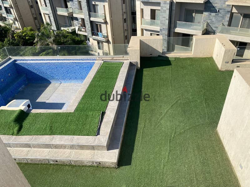 بنتهاوس بحمام سباحه للايجار نص فرش بالاجهزه بكمبوند جاليريا التجمع penthouse rent galleria 0