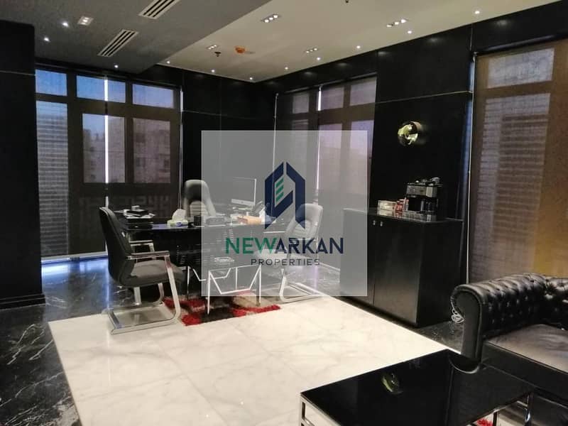 Standalone administrative building for rent, fully finished + AC and furniture, in a very prime location in Sheikh Zayed, at The Courtyard 0