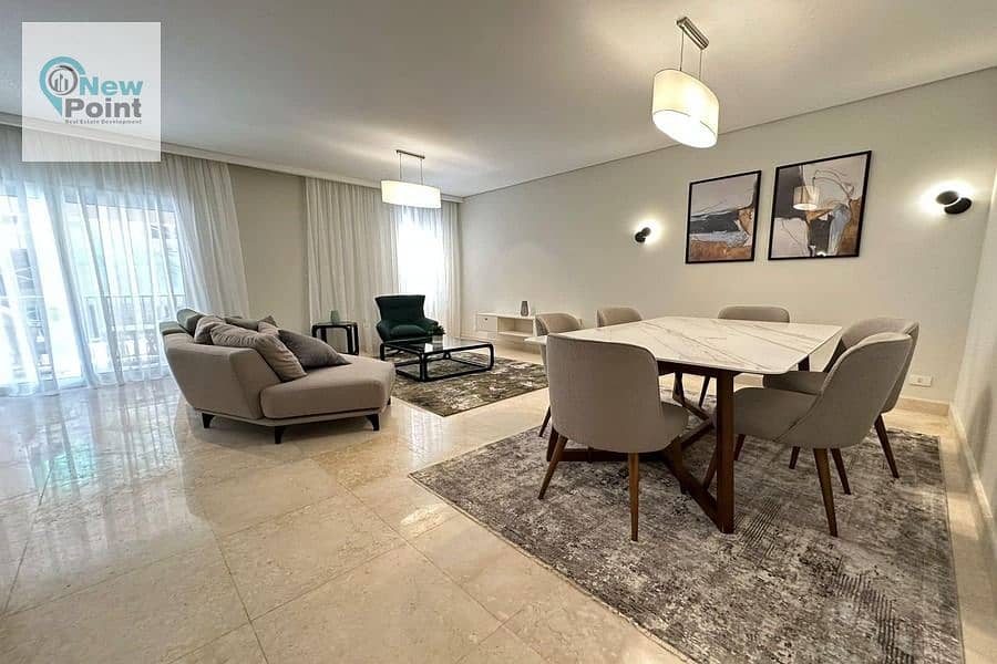 إمتلك في الجولدن سكوير في اجدد مشاريع شركة المراكز شقة بجاردن متشطبة بالتكيفات Crescent Walk New Cairo Compound 0