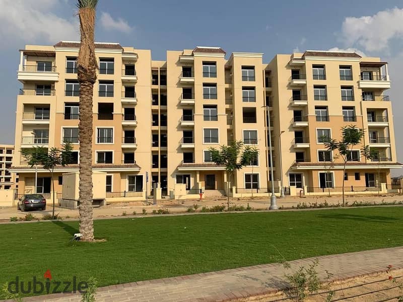 An apartment with a private garden in Sarai Compound, a great location directly after Madinaty, with a 10% down payment over 8 years, an area of ​​141 0