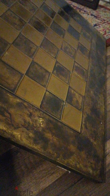 ANTIQUE REGENCY CIRCA 1810-1820 GILT BRASS CHESSBOARD CHESS 750$ 5