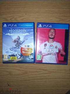 لعبة horizen zero dawn هورايزون زيرو و fifa 20 cd ps4 فيفا 20 0