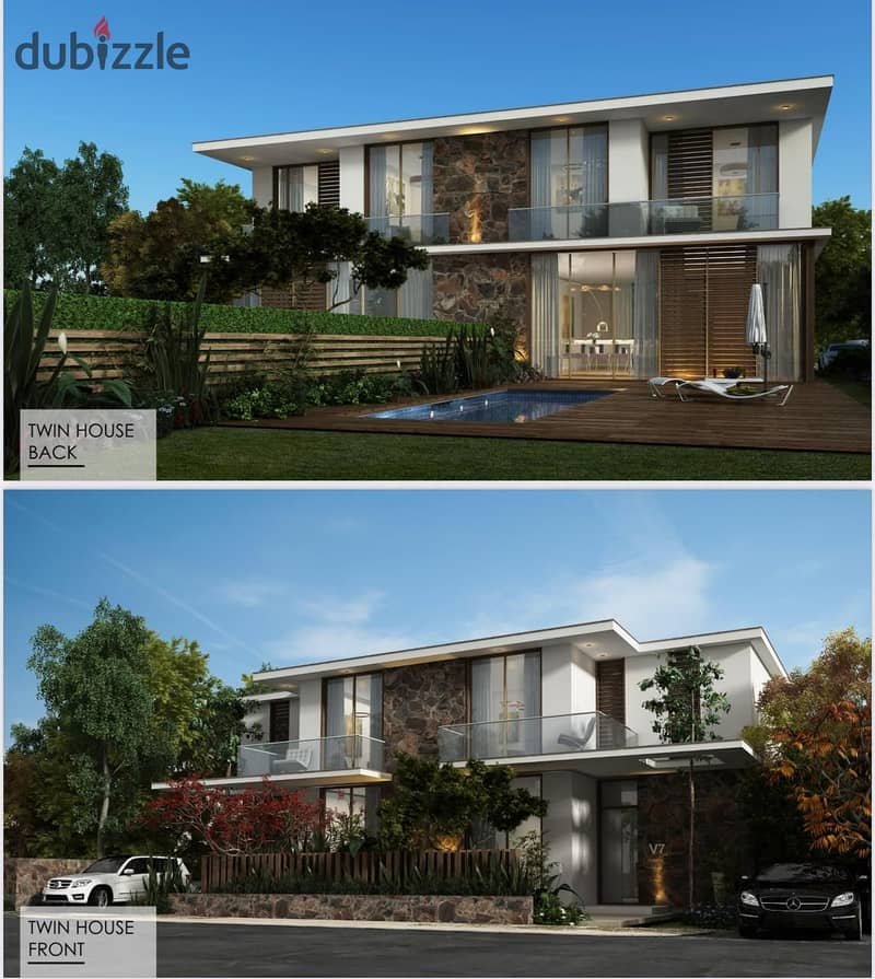 Twinhosue for sale 247 M + garden 127 M for sale Ready to move in compound IL Bosco _ New capital 0