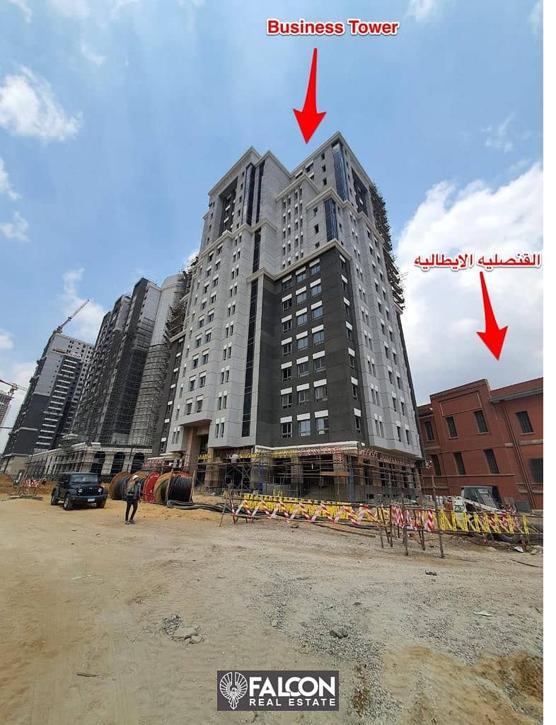 120m office for immediate delivery, directly in front of the Nile, next to the Ahl Masr walkway in the Maspero Triangle Towers 9