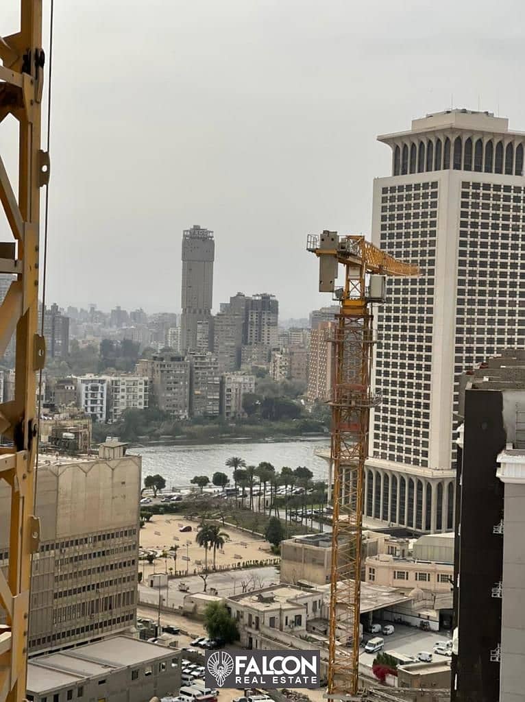 With a 10% down payment, an administrative office, immediate receipt, fully finished, on the Nile, Maspero Towers, next to the Hilton 0