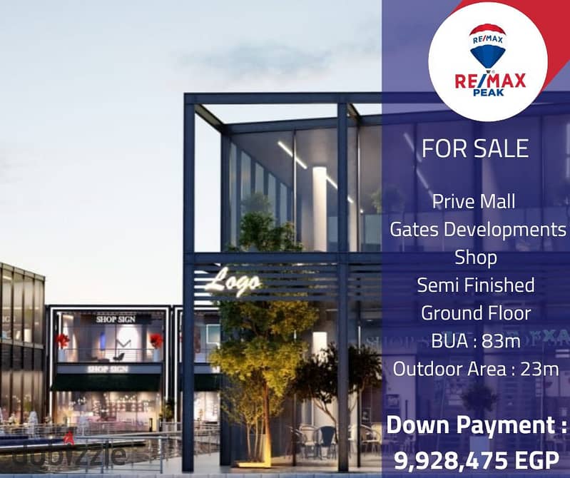 Prive Mall  Gates Developments Shop  For Sale  83m 0