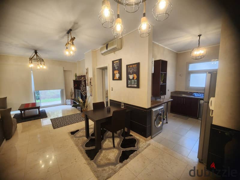 studio 88m with garden fully furnished for rent at village gate compound palm hills new cairo 2