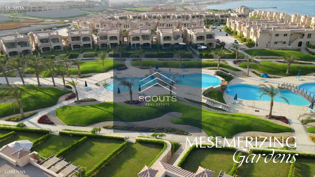 Chalet for sale, immediate receipt, with a private garden overlooking the sea, in La Vista Gardens, Ain Sokhna, excellent location and excellent price 7