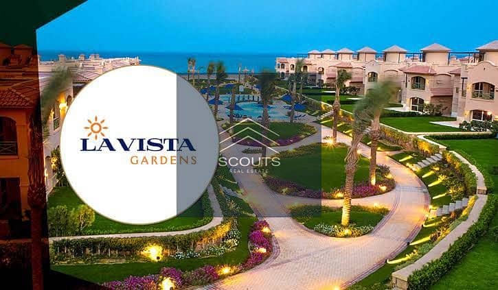 Chalet for sale, immediate receipt, with a private garden overlooking the sea, in La Vista Gardens, Ain Sokhna, excellent location and excellent price 11