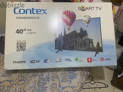 شاشه contex 40 بوصه smart زيرو الكرتونه متفتحتش