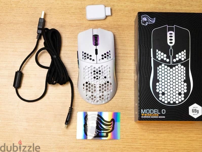 Glorious model o wireless white Matte mouse 0