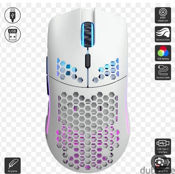 Glorious model o wireless white Matte mouse 1