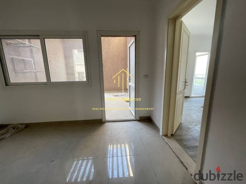 For rent, an empty apartment of 236 square meters in the most upscale phase in Madinaty - B8, with distinctive finishes from Talaat Moustafa and ready 4