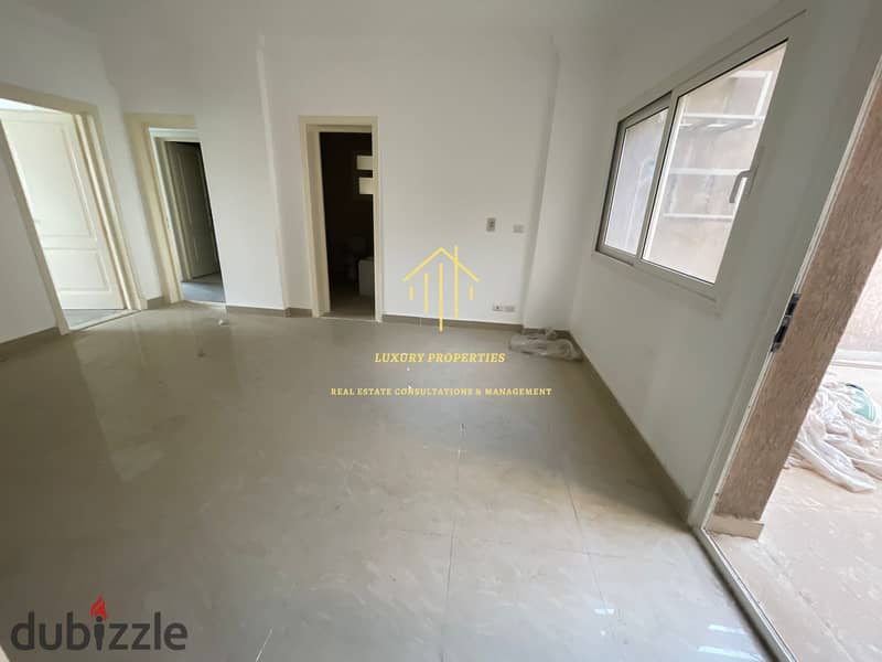 For rent, an empty apartment of 236 square meters in the most upscale phase in Madinaty - B8, with distinctive finishes from Talaat Moustafa and ready 8