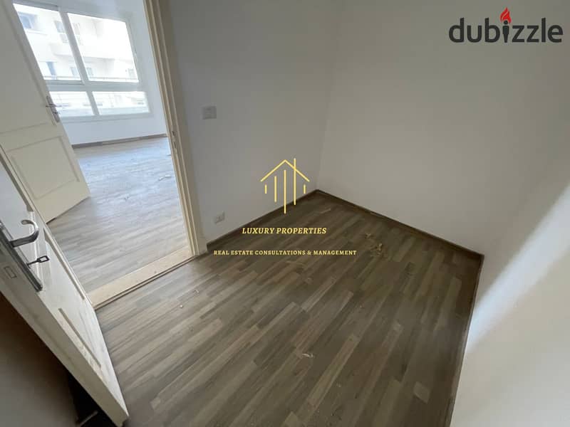 For rent, an empty apartment of 236 square meters in the most upscale phase in Madinaty - B8, with distinctive finishes from Talaat Moustafa and ready 11