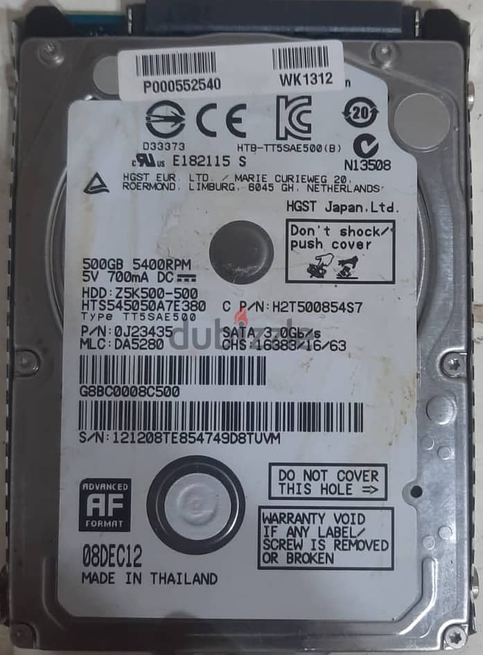 هارد ديسك لابتوب Hard Disk Laptop 500 GB 0