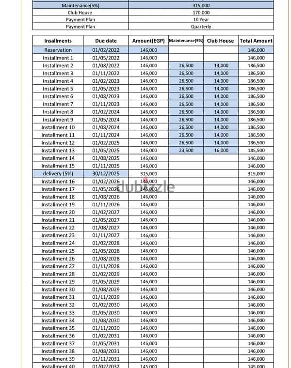 تاون هاوس ميدل للتمليك Azzar infinity 10